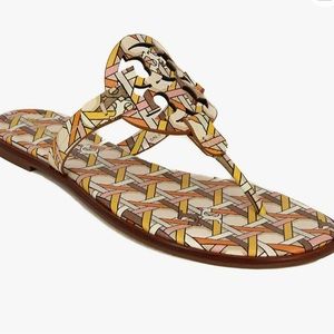 Tory Burch Miller Welt Printed tumbled leather